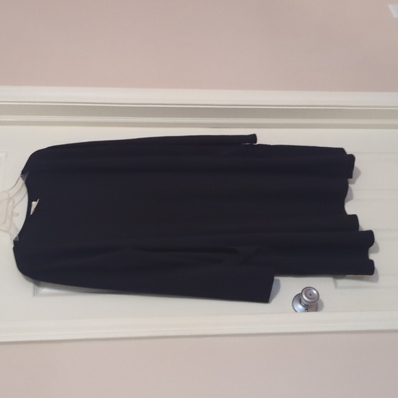 YELETE BLACK LARGE X-LONG CARDIGAN POCKETED DUSTER - Picture 4 of 9